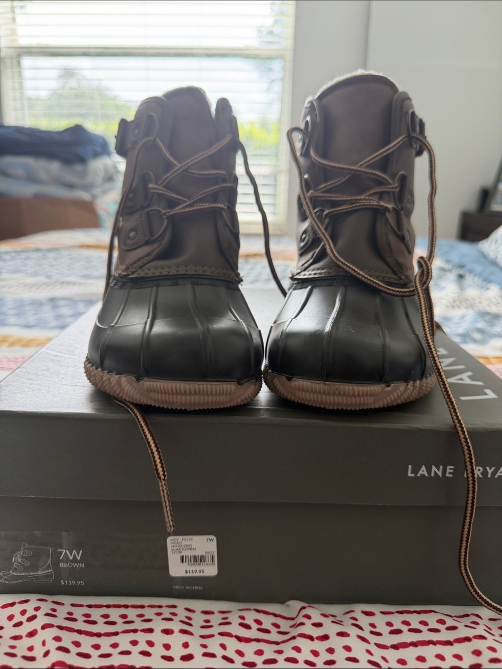 Lane Bryant Brown and Black Waterproof Duck Boots